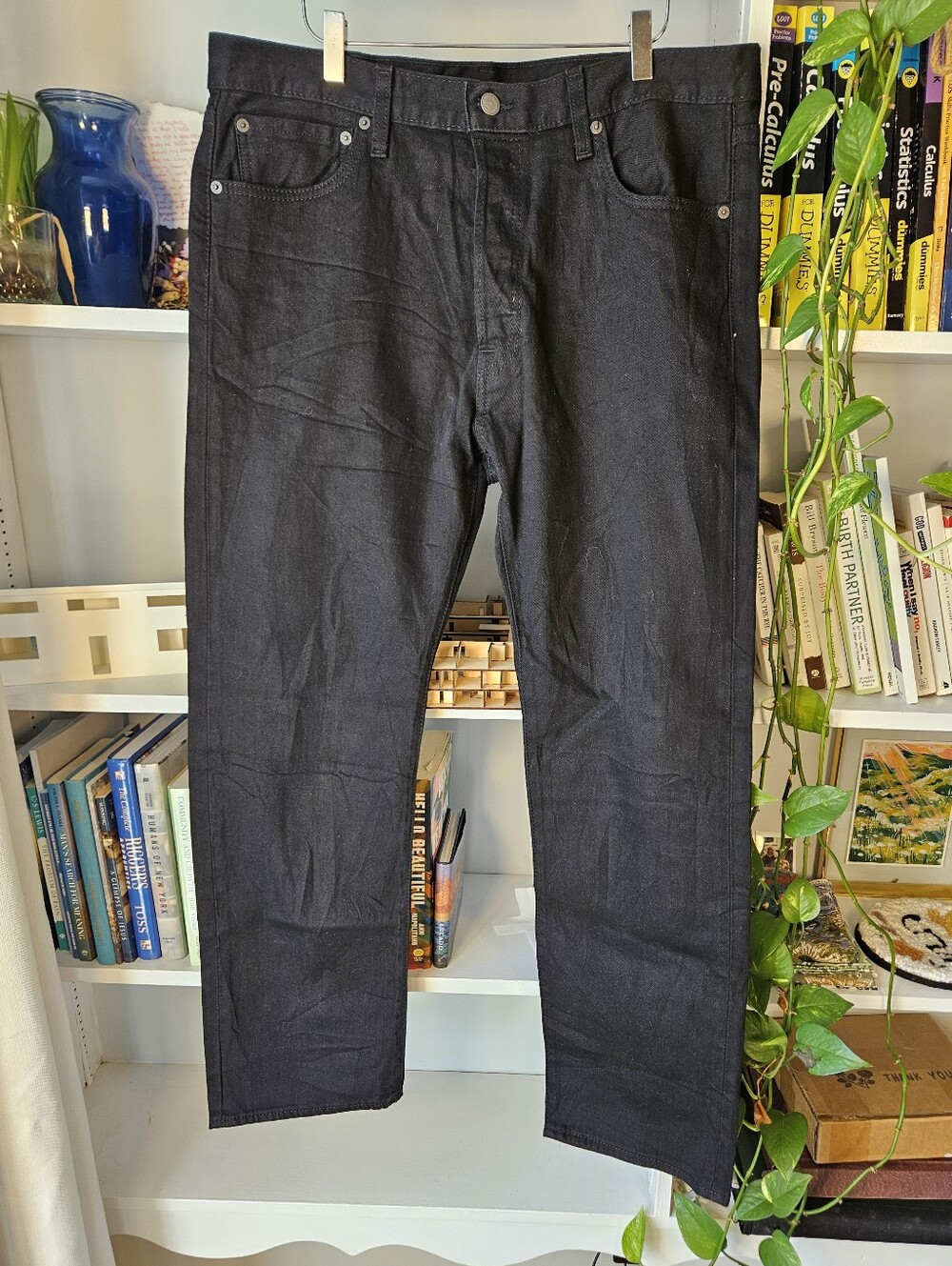 Levis 501 Men's Blue Straight-Leg Jeans Button Fly 35x30